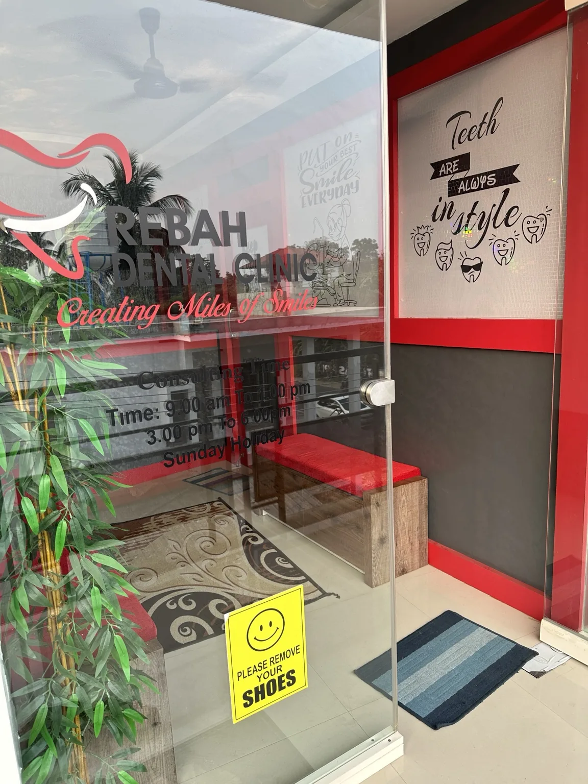 Front desk and dental quotes at Rebah Dental Clinic